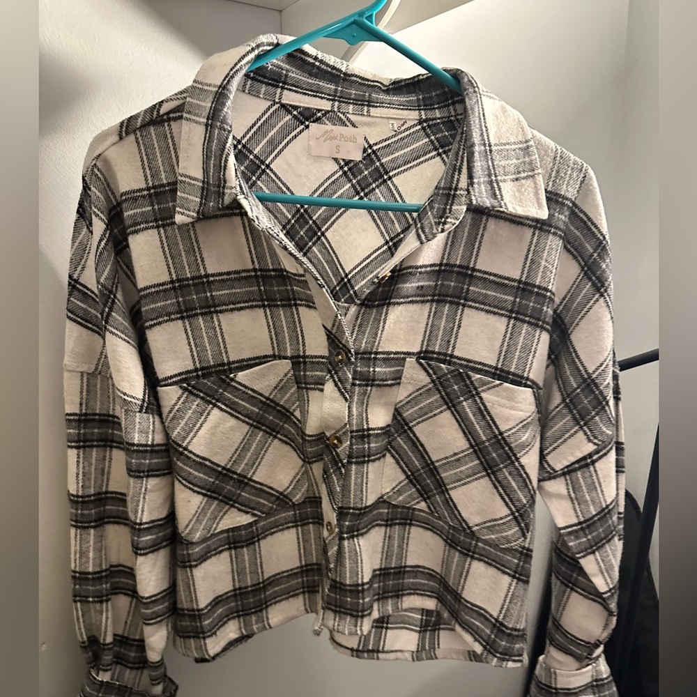 Button Up Cropped Flannel